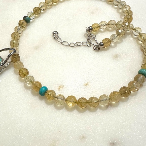 Jay King Turquoise & Citrine Sterling Silver Pendant with Citrine Bead Necklace - Picture 8 of 16